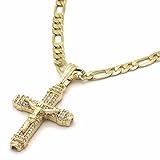 Men's 14k Gold Plated High Fashion Cross 