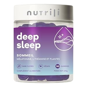 Nutrili Deep Sleep Gummies Sommeil (1,5 mois) | Mélatonine, L-théanine, Extrait de Lavande, Griffonia et Passiflore