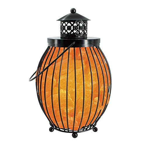 Himalayan Glow Lantern Style Basket Salt Lamp With Pink Salt Chunks,Pink Salt Nightlight,Salt Lamp Bulb,(Etl Certified) Dimmer Switch,Pleasant & Relaxing Amber Glow | 7-9 Lbs #TOP1