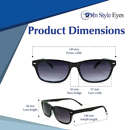 In Style Eyes Seymore Retro Bifocal Sunglasses - Full-Rimmed, Rectangle Frame Cheater Glasses - Non-Polarized Aspheric Lens4
