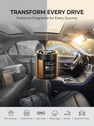 Image of Smoky Musk Gel Car Perfume | 140g Strong Fiber Air Freshener | Musk Car Scent for Fresh Interiors | Luxury Car Accessories