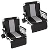 HIGH POINT SPORTS Foldable Stadium Seats for Bleachers with Back Support, 2PCS Bleacher Seats Chairs with Back and Cushion, Portable Folding Stadium Chairs with Armrest, Black