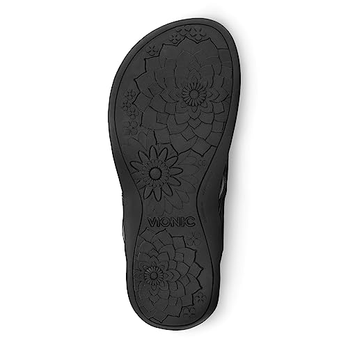Vionic Women's Rest Bella Ii Toepost Sandal - Ladies Flip Flop With Concealed Orthotic Arch Support Black 8 Narrow Us #TOP6