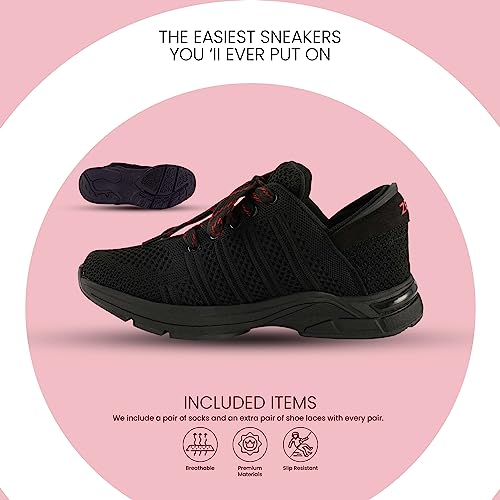 Image of ZEBA Hands Free Slip on Sneakers for Women - Step Up Your Comfort and Style with Perfect Walking Shoes and Fashion Sneakers