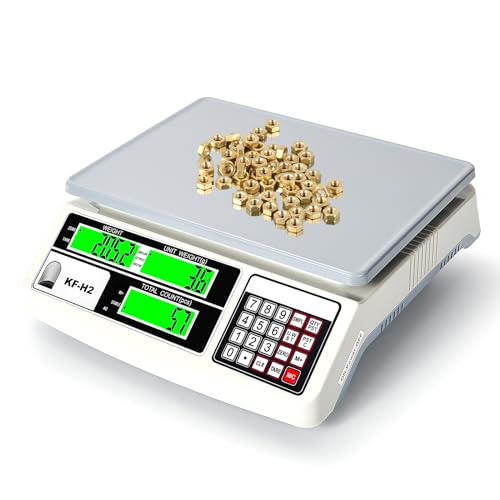 WISHSOM Industrial Counting Scale, Digital Gram Scale for Parts and Coins, 30kg/66lb 0.5g Accuracy Inventory Counting Scale, Rechargeable, Lb/Kg/g Switchable