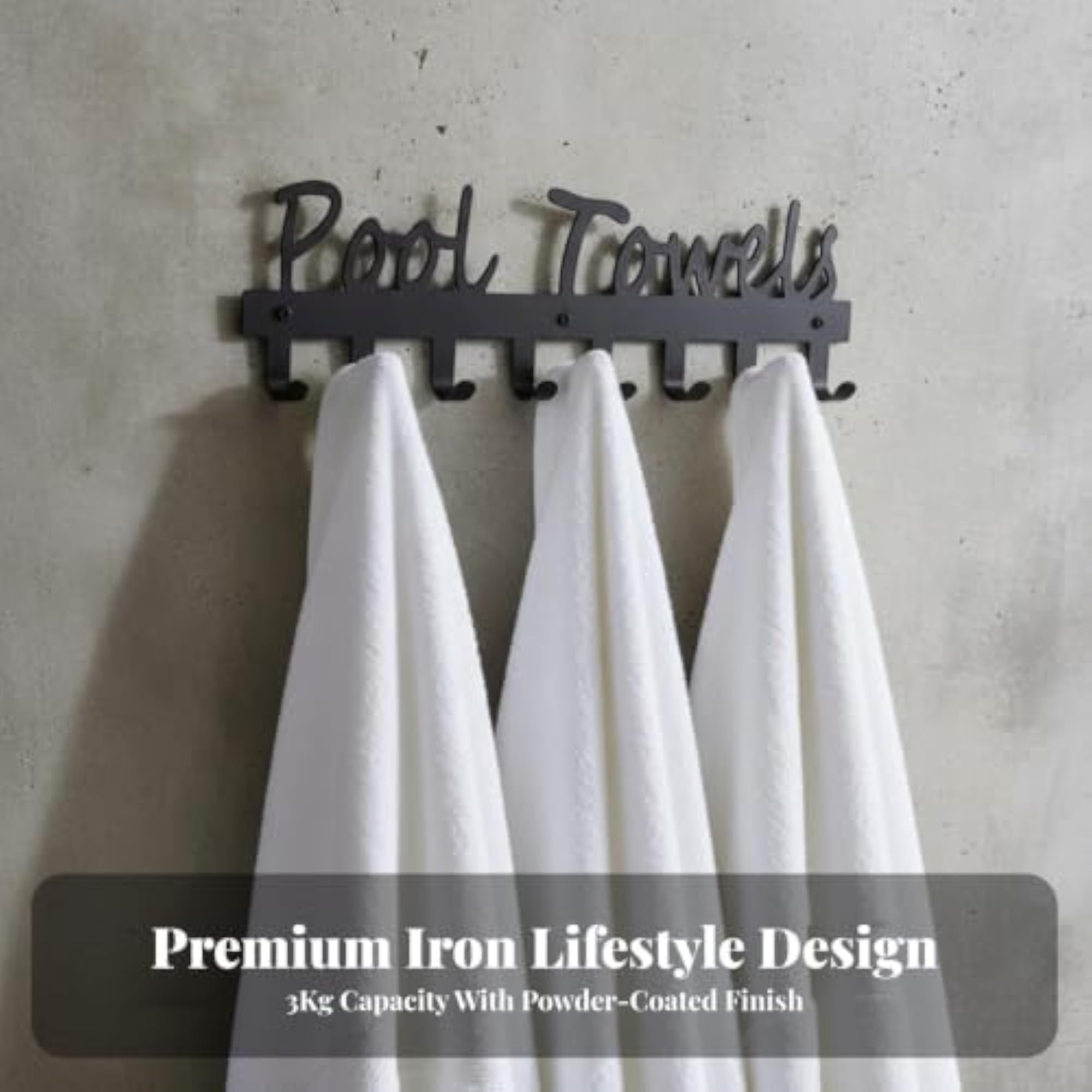 Sturdy Iron Decorative Pool Towel Rack