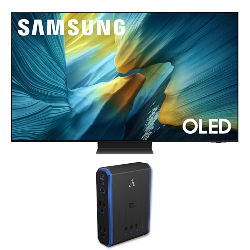 Image of Samsung 77-Inch Class OLED S95F 4K Glare Free Smart TV NQ4 AI Gen3 Processor, OLED HDR Pro, Motion Xcelerator 164Hz, Dolby Atmos Bundle with an Austere 5S-PS4-US1 4-Outlet Power (2025)