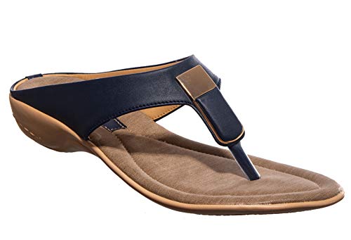 Image of Khadim's Synthetic PVC Sole Decorative Sandal for Women Size - UK 10 Navy
