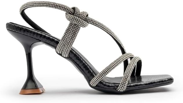 Bastet "Nefertari" Women's High-Heel Sandals – Knot Strap Design with Shiny Snakeskin Finish 2026 - view 3