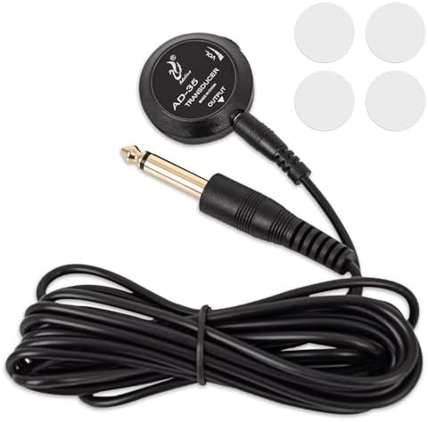 MUZTOP Guitar Pickup with Volume Control, Piezo Pickup Contact Microphone Transducer Pickup for Acoustic Guitar, Violin, Mandolin, ukulele, Banjo, Cello, Kalimba, Harp and More
