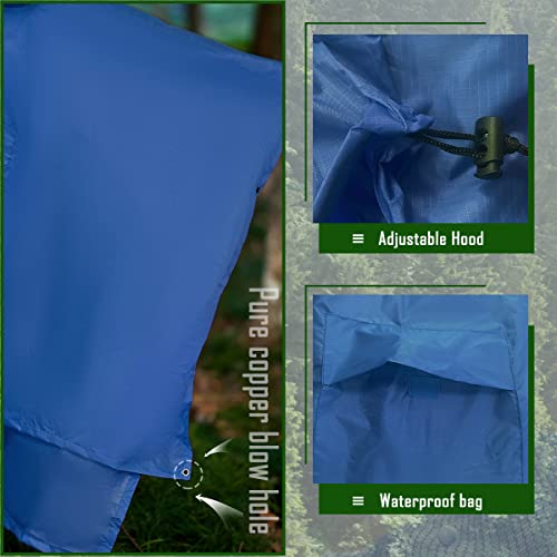 Waterproof Hooded Rain Poncho for Adults/Teens with Pockets for Outdoor Activities Raincoat Jacket3