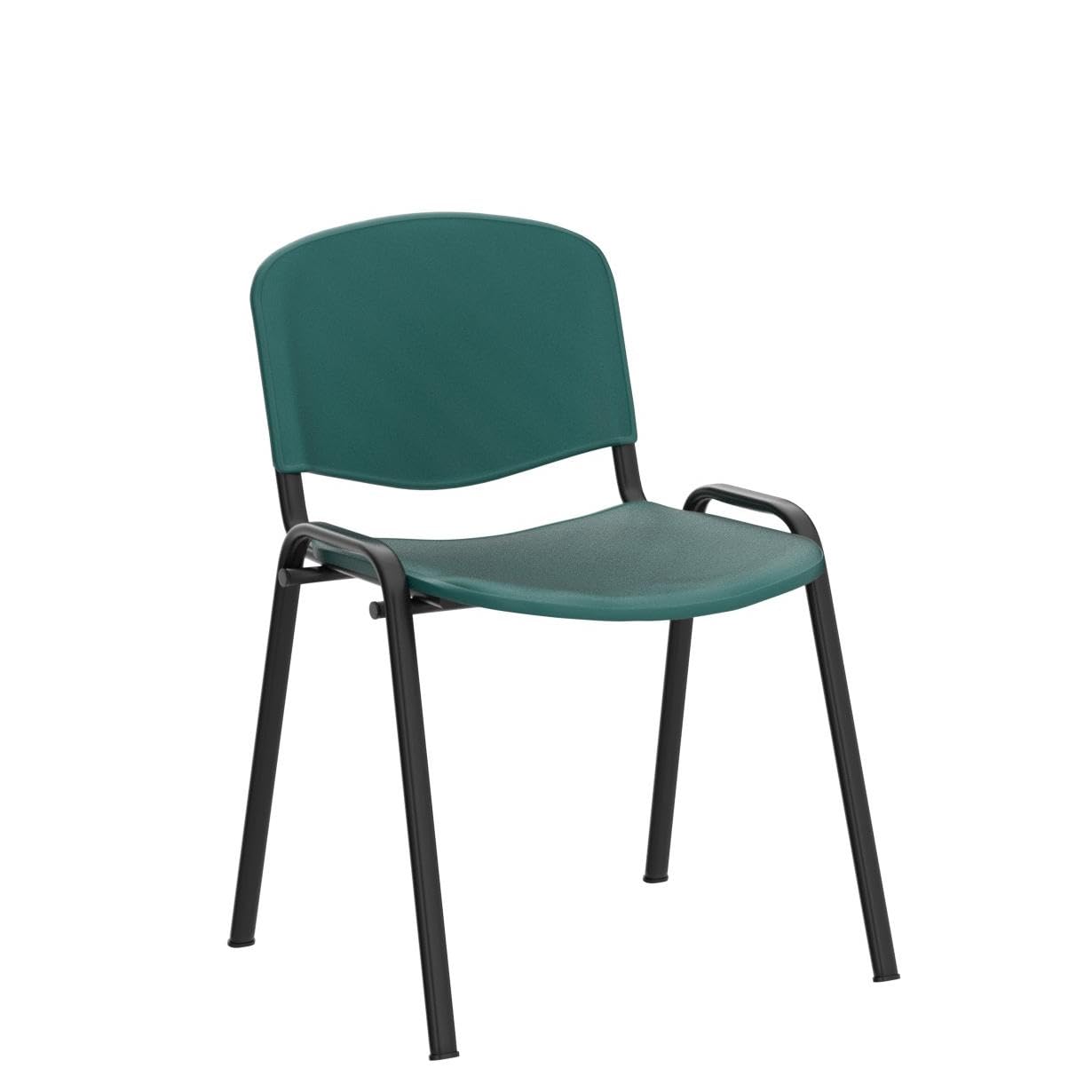 idealsedie Galizia Prime sedia fissa 4 gambe con telaio in acciaio VERNICIATO NERO, sedile e schienale in plastica resistente in vari colori (VERDE)