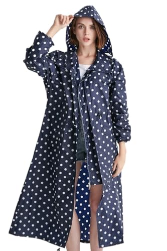 Capa de chuva longa feminina, à prova d'água, à prova de vento, leve, com capuz, ponchos, jaquetas