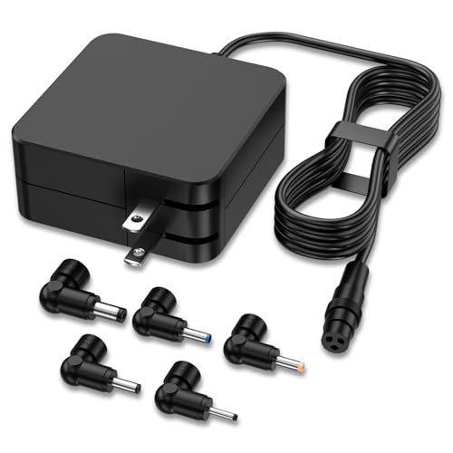 Image of VAGITTO 65W Laptop Charger Compatible with ASUS VivoBook 15 14 17 X509FA F512FA F512DA F512JA F415EA S412FA S300CA, ZenBook Chromebook Notebook, Foldable Plug with 5 DC Tips, 65W / 33W / 45W