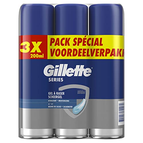 Gillette Series Gel à Raser Hydratant au Beurre de Cacao, 600ml