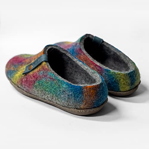 Felted Natural Wool Slippers COCOON Rainbow4