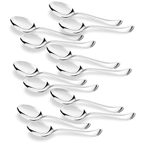 Sumeet Stainless Steel Premium Quality Dessert/Table Spoon set of 12 Pc – (18.5cm L) (1.6mm Thick)