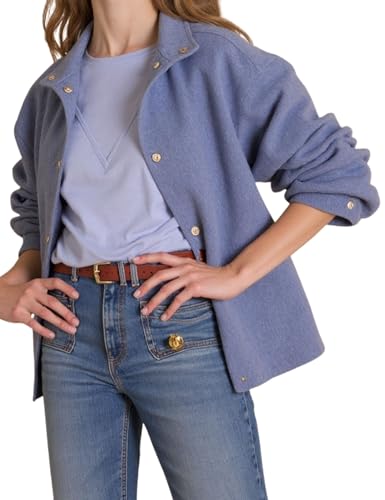 Hooever Womens Cropped Wool Blend Pea Coats Stand Collar Short Jackets Single Breasted Blazer Casual Overcoat