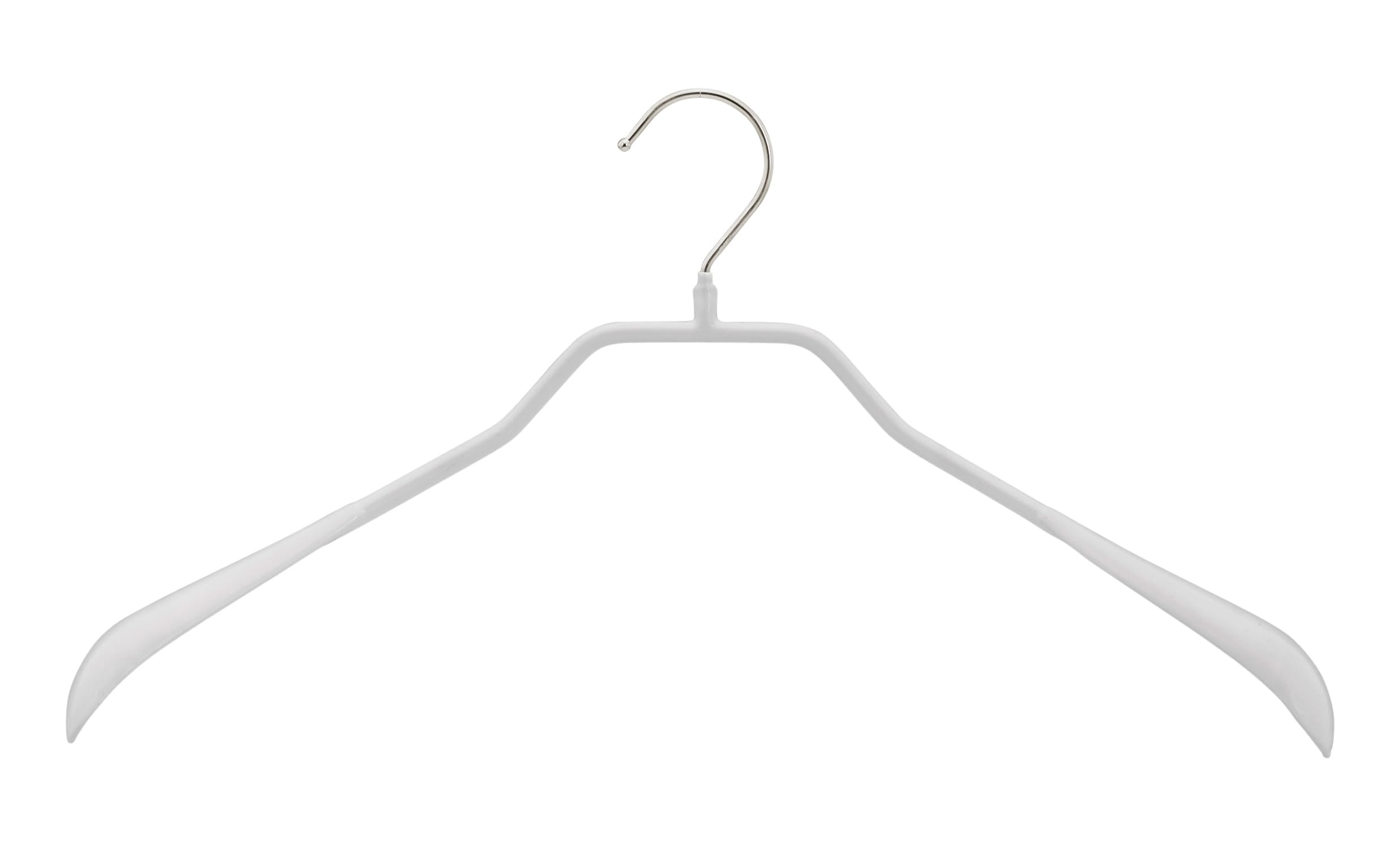 Mawa by Reston Lloyd, Non-Slip Steel Suit/Jacket Hanger, Wide Supportive Sholders with Rotating Hook, White, Set of 50