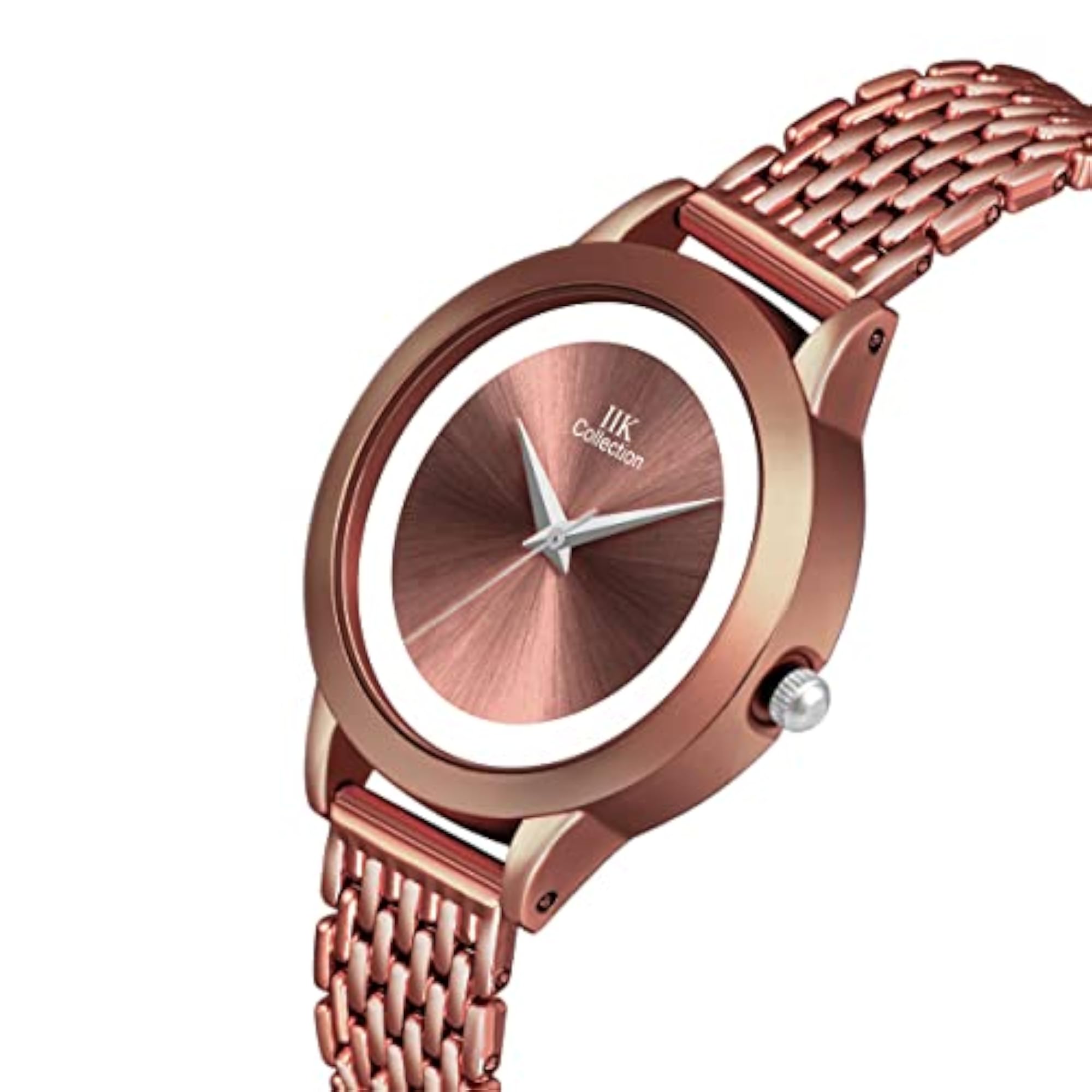 Women's Round Studded Dial Analog Quartz Movement Watch