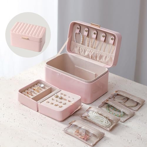 Boîte de rangement bijoux portable étui de voyage compartimenté - 4