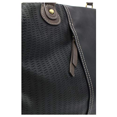 Bolso Tote CHALA Laser Cut en piel sintética negra miniatura 4