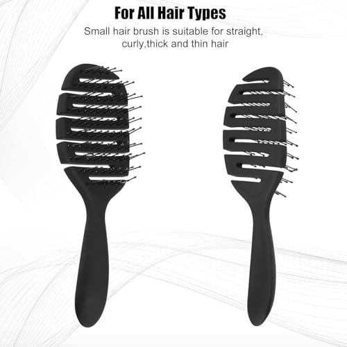 Image of Combelle Curved Vented Hair Brush, 21 cm, Black | Detangling Comb for Wet, Dry, Curly, Thick Hair | Faster Blow Drying, Anti-Frizz, Heat-Resistant for Women, Men & Kids (black /-)