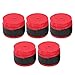 Handling of Couples Racquet Adhesive Tape without Stagnation Without Stagnation: 5 Pieces, Wear-Resistant, Easy Installation, for Bdminton and Table Tennis (YELLOW) (BLACK) (Red)
