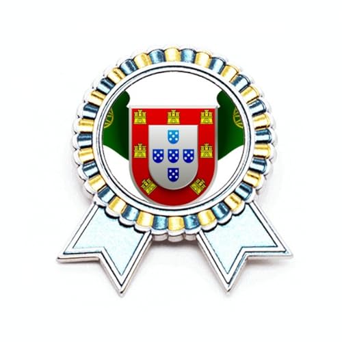 Broche avec emblème national du Portugal médaille en métal précieux