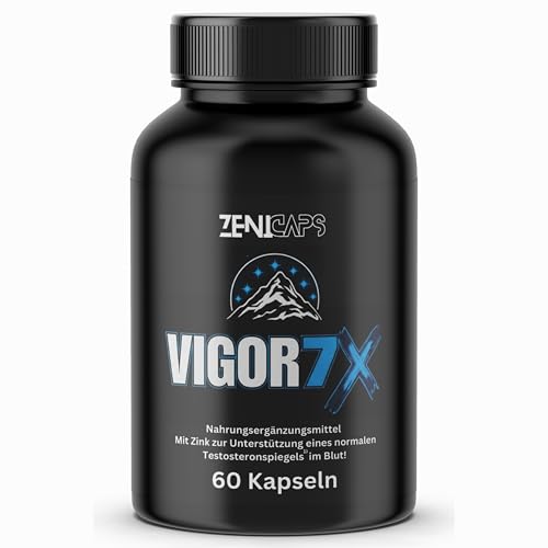 ZENICAPS VIGOR7X Original | Für aktive Männer – mit Zink für den Testosteronspiegel* | Einfache Anwendung | mit L-Arginin, Tribulus Terrestris, Maca, Ashwaganda