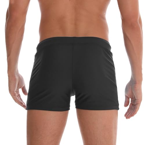 Arcweg Badehose Herren Eng Kurz Badeshorts mit Tunnelzug Schwimmhose Wassersport Kurze Hose UV Schutz Jungen Schwimmwear Schulschwimmen Dunkelblau XL（EU