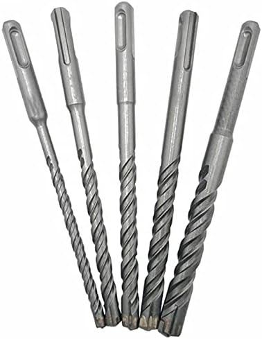 Drill Bits For 5Pcs Electric Hammer SDS Plus Drill Bit Set Cross Tips 4 Cutters 160mm For Concrete Wall Brick Block Masonry Drilling B - (Color: Silver)
