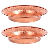 Eleganza funzionale: il piattino in rame funge anche da vassoio da tavolino da caffè o da ciotola per pizzicare, svolgendo sia una funzione decorativa che organizzativa in qualsiasi stanza, ciotola decorativa in rame stile rustico, fruttiera in rame