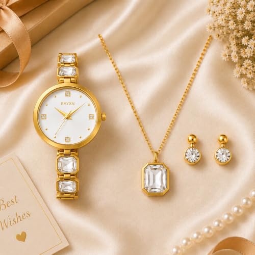 Kayxn Celestique Edition Watch & Jewelry Set for Her, White - Image 8