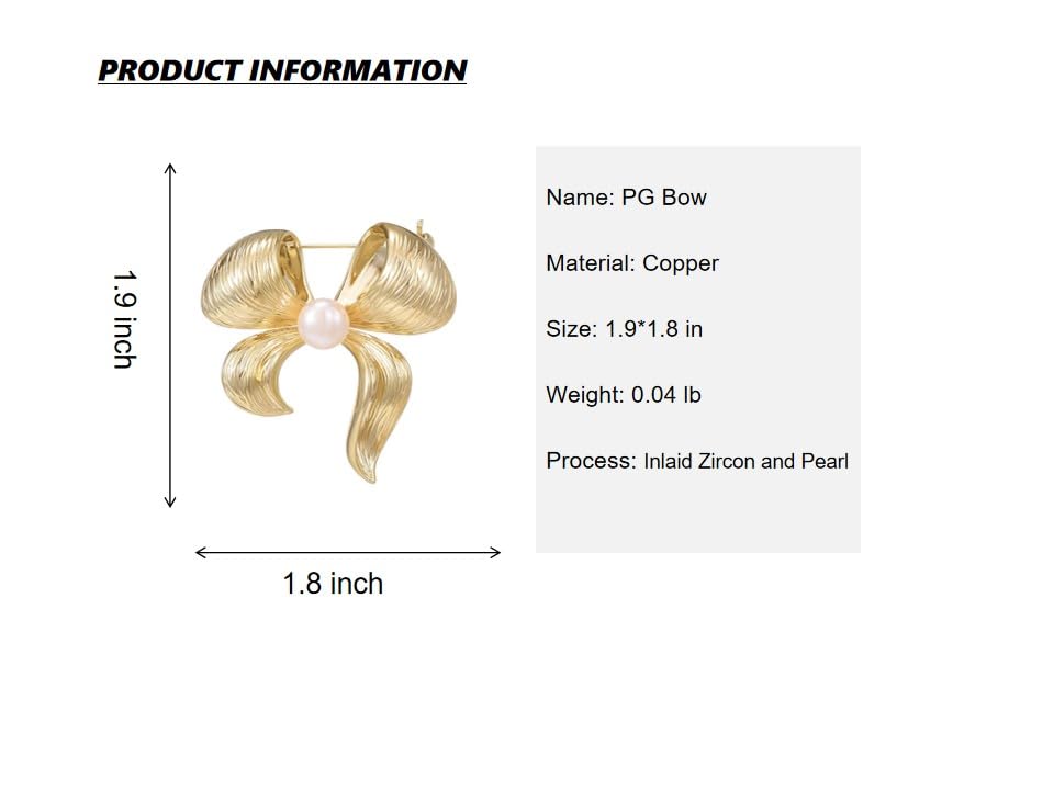 Image of Gold Brooches for Women Ladies Yellow Broach Flower Bow Rhinestone Lapel Pins Blazer Dress Denim Jacket Accessories