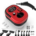 Nettoyeur Vapeur, Steam Cleaner Haute Pression, Réservoir 1200 ML Grande Capacité, Nettoyeur Vapeur à Main, Nettoyant Vapeur pour Fenêtres, Cuisine, Salle de Bain, Voiture -Rouge