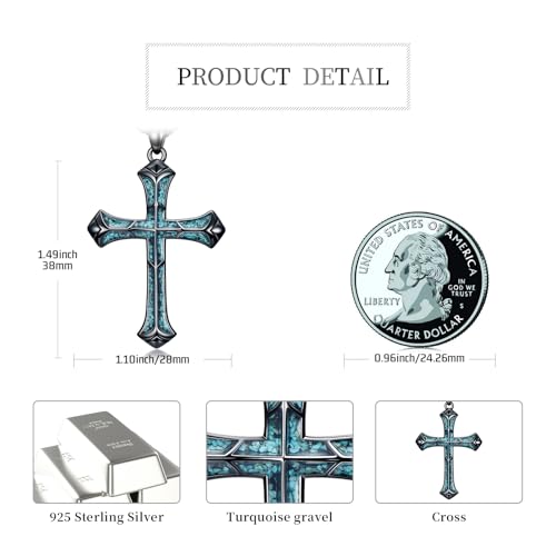 Cross Necklace for Men 925 Sterling Silver Celtic Cross Pendant Christian Jewelry Religious Christmas Gifts for Women4