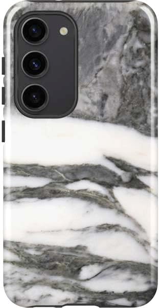 Skinit Pro Phone Case Compatible with Galaxy S23 - Grey Marble Design