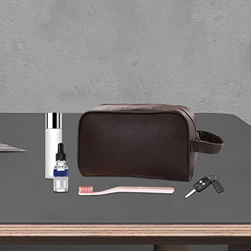 Almencla Necessaire de couro, couro PU, organizador de viagem, zíper, bolsa de armazenamento de maqu