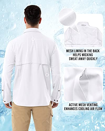 Outdoor Ventures Men's Long Sleeve Hiking Shirt UPF 50 UV Sun Protection Shirt Cooling Quick Dry for Travel Fishing Safari3