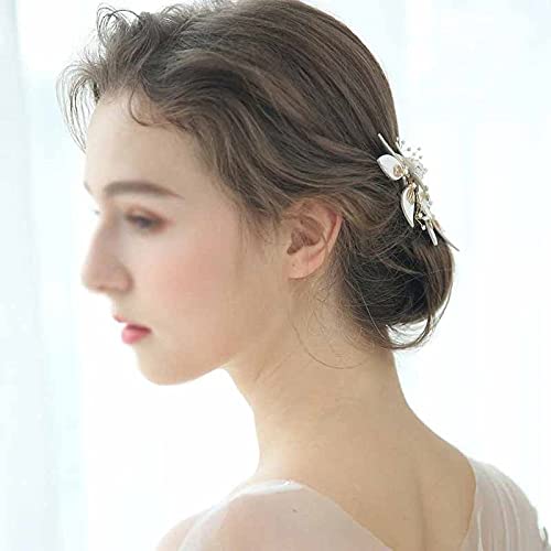 Flor de novia crown clip para peinados de boda en exteriores y banquetes 5