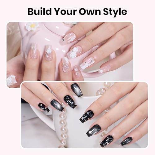 Image of Beetles Nail Art Kit,510pcs 15 Sizes Gel Nail Tips Nail Art Brushes Set with Nail Stand Nail Holder Rhinestones Sticker Nail File Cuticles Trimmer Press On Nails Kit for Gel Polish Women Beginner