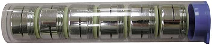Six Jones Stephens A01-021 aerators packaged in a clear plastic tube with a purple cap.