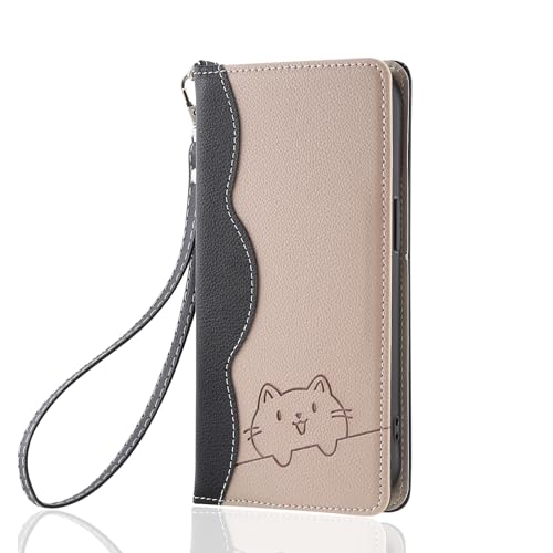 iPhone13 レザーケース 手帳型 猫 エンボス工芸 顆粒感の表層レザー プレミアム 男女通用 大人 高校生 プレゼント ストラップ付き iPhone13 ケース 手帳型 マグネット付き 財布型ケース iPhone13 手帳型スマホカバー キャラクター おしゃれ カード収納付き 耐久性 耐衝撃 きれい 黒