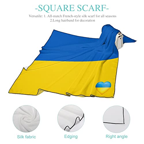 Ukraine Flag of Ukrainian Women Scarf Square Silk, Head Scarf Neck Scarf 27 Inch Large Fashion Wrap4