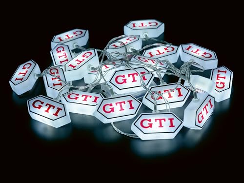 BRISA VW Collection - Cadena de luces de batería en 3D para jardín y fiestas GTI (GTI/Hexágono)