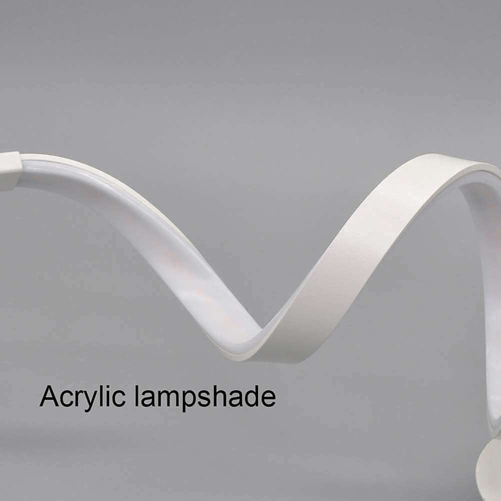 Lámpara de Pared LED Moderna con Espejo, 20 W, diseño Espiral Creativo, lámpara de mesita de Noche de Aluminio acrílico, iluminación cálida, para Dormitorio (cromada).