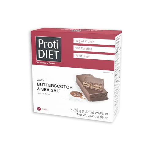 ProtiDIET Protein Wafer Bars – Butterscotch &amp; Sea Salt - 7 ct