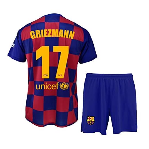 FCB Conjunto Camiseta y Pantalón Primera Equipación Infantil Griezmann del FC Barcelona Producto Oficial Licenciado Temporada 2019-2020 Color Azulgrana (Azulgrana, Talla 12)