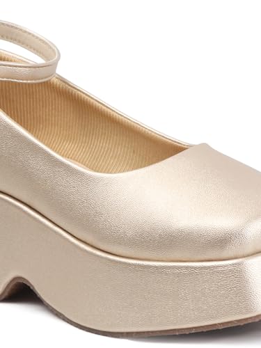 Image of TRYME Women's Square Toe Mary Jane Style Buckle Strap Platform Heel Sandals